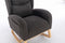 Supfirm 049-Teddy Fabric Rocking Chair With Packet Wood Legs,Dark Gray