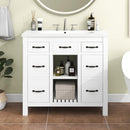 36''Bathroom Vanity with Undermount Sink,Modern Bathroom Storage Cabinet with 2 Drawers and 2 Cabinets,Solid Wood Frame Bathroom Cabinet - Supfirm