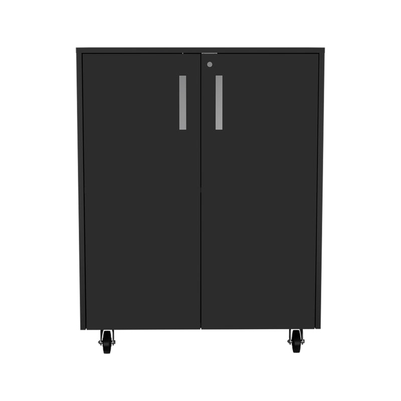 Supfirm Southrock Rectangle Storage Cabinet Base Black Wengue