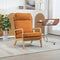 Supfirm 25.2"W Modern Rocking Chair Accent Lounge Armchair Comfy Boucle Upholstered High Back Wooden Rocker for Nursery Living Room Baby Kids Room Bedroom, Caramel