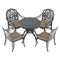 Supfirm Ø31.50-inch Cast  Aluminum Patio Dining Table with Black Frame and Umbrella Hole