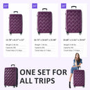 Supfirm 3 Piece Luggage Set Suitcase Set, ABS Hard Shell Lightweight Expandable Travel Luggage with TSA Lock, Spinner Wheels for Men Women