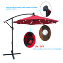 Supfirm 10 ft Outdoor Patio Umbrella Solar Powered LED Lighted 8 Ribs Umbrella with Crank and Cross Base for Garden  Outside Deck Swimming Pool