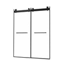 Supfirm Frameless Double Sliding Shower, 69" - 72" Width, 79" Height, 3/8" (10 mm) Clear Tempered Glass, , Designed for Smooth Door with Clear Tempered Glass and Stainless Steel Hardware in Matte Black Finish