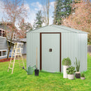 Supfirm 8ft x 4ft Outdoor Metal Storage Shed White YX48