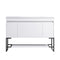 48" Bathroom Vanity with Sink,Bathroom Vanity Cabinet with Two Soft Close Cabinet Doors & soft-close Drawers,Bathroom Storage Cabinet with a Lower Open Shelf,with Metal Legs,White Ceramic Sink,White - Supfirm