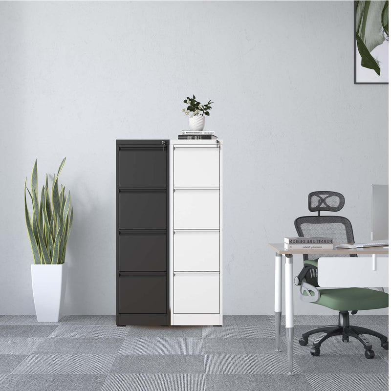 Supfirm 4 Drawer Metal Vertical File Cabinet with Lock Office Home Steel Vertical File Cabinet for A4 Legal/Letter Size