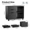 Supfirm Sweetcrispy Filing Cabinet, 3-Drawer File Cabinet for Home Office, Mobile Lateral Filing Cabinet, Printer Stand with Open Storage Shelves for Kids Room