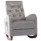 Supfirm Baby Room High Back Rocking Chair Nursery Chair , Comfortable Rocker Fabric Padded Seat ,Modern High Back Armchair