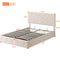 Queen size Upholstered Platform bed with a Hydraulic Storage System - Beige - Supfirm