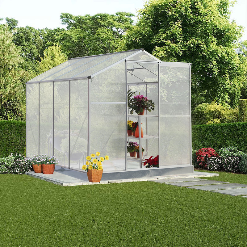 Supfirm Polycarbonate Greenhouse,6'x 8' Heavy Duty Walk-in Plant Garden Greenhouse for Backyard/Outdoor