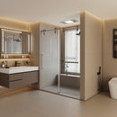 Supfirm Frameless Shower Door with Rust-Resistant Stainless Steel, Explosion-Proof Glass, and Easy Installation 60*76