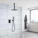 Supfirm 12 inch Ceiling Shower System Brushed Nickel Shower Combo Set for Bathroom, Rainfall Shower Faucet Ceiling Mounted Included Rough in Mixer Valve Body and Trim