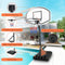 Supfirm Portable Poolside Basketball Hoop Swimming Pool 3.1ft to 4.7ft Height-Adjustable Basketball System Goal Stand for Kids