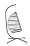 Supfirm Outdoor Garden Rattan Egg Swing Chair Hanging Chair  Light Gray Cushion