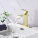 Supfirm Waterfall Spout Bathroom Faucet,Single Handle Bathroom Vanity Sink Faucet