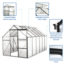 Supfirm 6x12 FT Polycarbonate Greenhouse Raised Base and Anchor Aluminum Heavy Duty Walk-in Greenhouses for Outdoor Backyard in All Season,Black