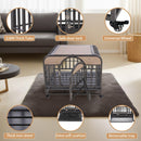 37in Heavy Duty Dog Crate, Furniture Style Dog Crate with Removable Trays and Wheels for High Anxiety Dogs - Supfirm