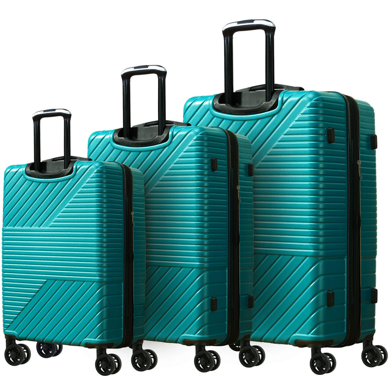 Supfirm Hardshell Luggage Sets 3 Piece double spinner 8 wheels Suitcase with TSA Lock Lightweight 20''24''28''