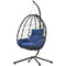 Supfirm Egg Chair with Stand Indoor Outdoor Swing Chair Patio Wicker Hanging Egg Chair Hanging Basket Chair Hammock Chair with Stand for Bedroom Living Room Balcony