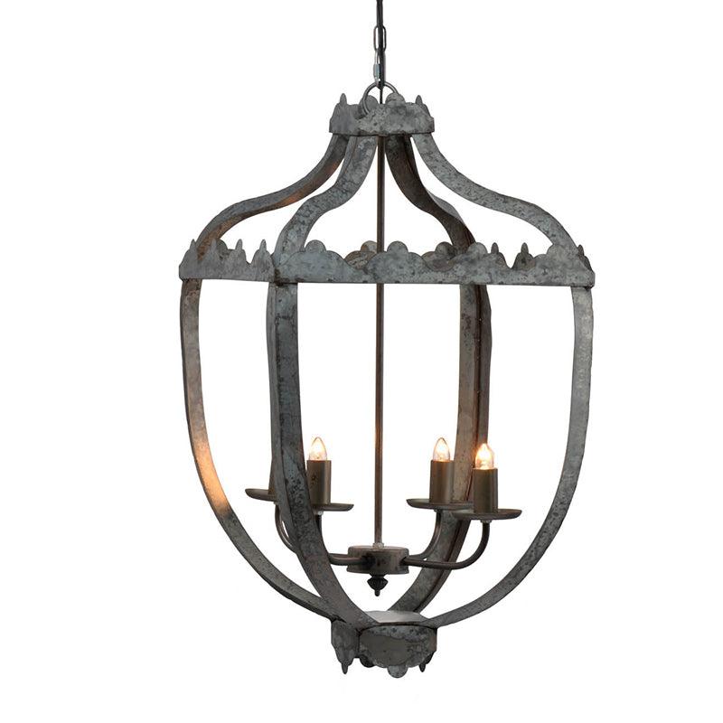 4 - Light Metal Chandelier, Hanging Light Fixture with Adjustable Chain for Kitchen Dining Room Foyer Entryway, Bulb Not Included - Supfirm