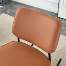 Supfirm PU material cushioned rocking chair, unique rocking chair, cushioned seat, brown backrest rocking chair, black metal legs. Comfortable side chairs in the living room, bedroom, and office