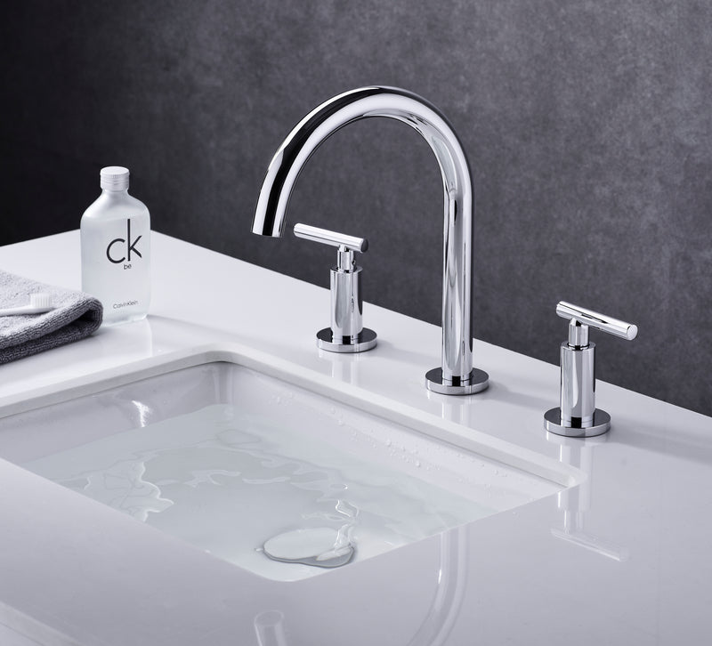 Supfirm Two Handle High Arc Widespread Bathroom Sink Faucet 3 Hole