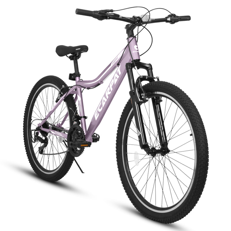 Supfirm A24208 Ecarpat 24  Inch Mountain Bike, 21-Speed V-Brake, Front Suspension,  Carbon Steel Frame Mountain Bike For  Teenagers Girls Women Bicycles