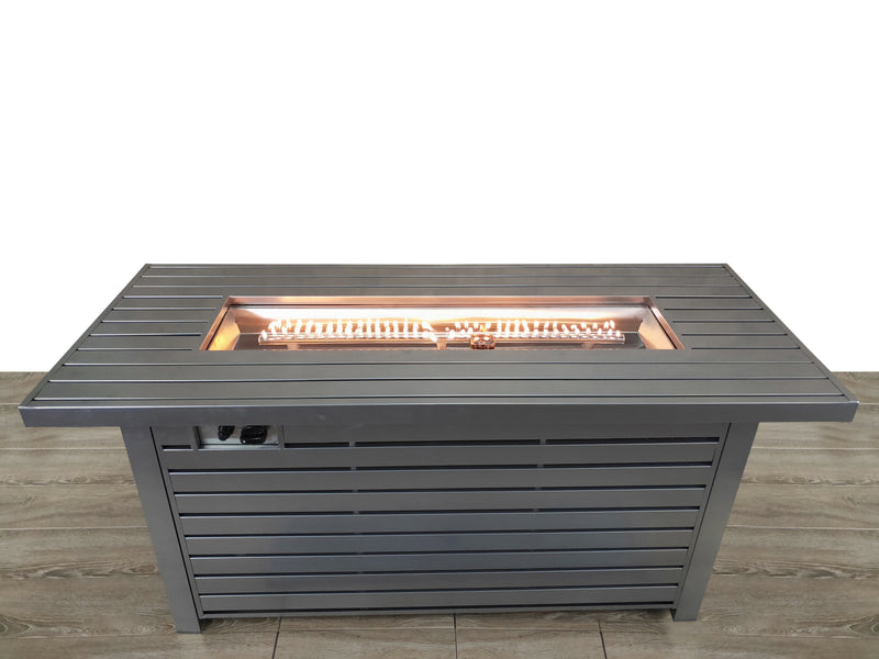 Supfirm Living Source International 24" H x 54" W Steel Outdoor Fire Pit Table with Lid