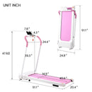 FYC Treadmill Folding Treadmill for Home Portable Electric Motorized Treadmill Running Exercise Machine Compact Treadmill for Home Gym Fitness Workout Walking, No Installation Required, White&Pink - Supfirm