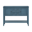 Supfirm TREXM Cambridge Series  Ample Storage Vintage Console Table with Four Small Drawers and Bottom Shelf for Living Rooms, Entrances and Kitchens (Light Navy, OLD SKU: WF190263AAH)