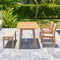 Supfirm Mauricio 4-Piece Acacia Wood Dining Set with Stacking Chair