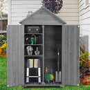 Supfirm Outdoor Storage Cabinet, Garden Wood Tool Shed, Outside Wooden Shed Closet with Shelves and Latch for Yard 39.56"x 22.04"x 68.89"