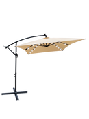 Supfirm Rectangle 2x3M Outdoor Patio Umbrella Solar Powered LED Lighted Sun Shade Market Waterproof 6 Ribs Umbrella with Crank and Cross Base for Garden Deck Backyard Pool Shade Outside Deck Swimming Pool