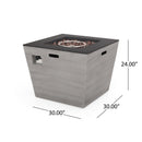 Supfirm LANGTON 30" SQUARE MGO FIRE PIT - 50,000 BTU