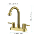 Supfirm 4 Inch 2 Handle Centerset  gold Lead-Free Bathroom Faucet, with Copper Pop Up Drain and 2 Water Supply Lines