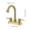 Supfirm 4 Inch 2 Handle Centerset  gold Lead-Free Bathroom Faucet, with Copper Pop Up Drain and 2 Water Supply Lines