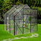 Supfirm 6X6FT-BLACK Polycarbonate Greenhouse Raised Base and Anchor Aluminum Heavy Duty Walk-in Greenhouses for Outdoor Backyard in All Season (W540S00002)