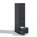 Supfirm 5 Drawer Metal Vertical File Cabinet with Lock Office Home Steel Vertical File Cabinet for A4 Legal/Letter Size