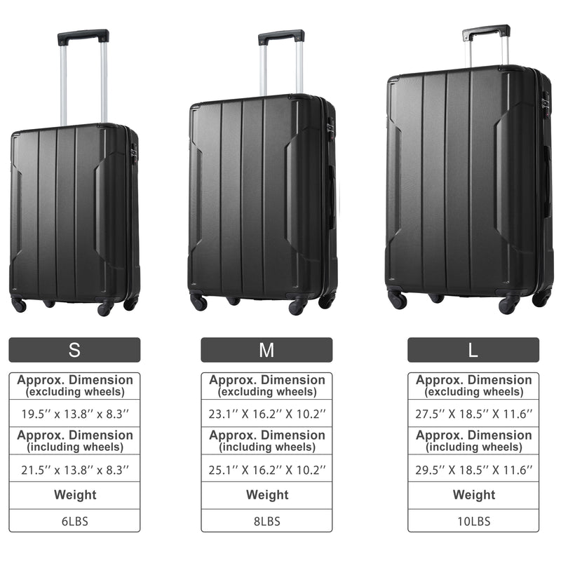 Supfirm Hardshell Luggage Spinner Suitcase with TSA Lock Lightweight Expandable 24'' (Single Luggage)