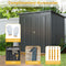 Supfirm 6 x 4 ft Outdoor Storage Shed, All Weather Tool Shed for Garden, Backyard, Lawn, Black