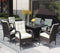 Supfirm Patio 7-Piece Rectangular Dining Set with 6 Dining Chairs (Brown &Beige Cushion )