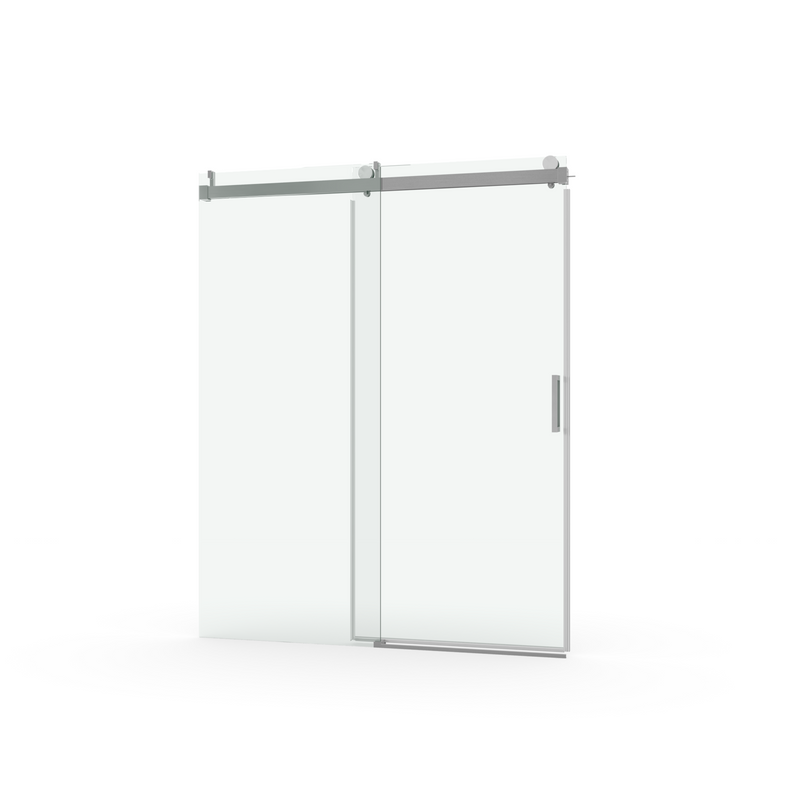 Supfirm 56 to 60 in. W x 76 in. H Sliding Frameless Soft-Close Shower Door with Premium 3/8 Inch (10mm) Thick Tampered Glass in Brushed Nickel 22D01-60BN