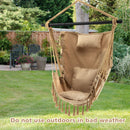 Supfirm Hanging Rope Swing Chair with Soft Pillow and Cushions