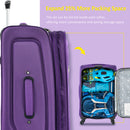 Supfirm Softside Luggage Expandable 3 Piece Set Suitcase Upright Spinner Softshell Lightweight Luggage Travel Set