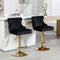 Seat Wide19.3 inches,Golden Swivel Velvet Barstools Adjusatble Seat Height from 25~33 Inch, Wing-Back Upholstered Bar Stools with Backs Comfortable Tufted for Kitchen Island or Bar,Black,Set of 2 - Supfirm