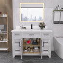 48" Bathroom Vanity with Sink Combo, Modern Undermount Small Single Bathroom Cabinet Set, Includes Countertop & Integrated Sink, Soft Closing Doors & Drawers, Bathroom Dresser Light Gray - Supfirm