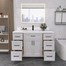 48" Bathroom Vanity with Sink Combo, Modern Undermount Small Single Bathroom Cabinet Set, Includes Countertop & Integrated Sink, Soft Closing Doors & Drawers, Bathroom Dresser Light Gray - Supfirm