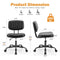 SWEETCRISPY PU Leather Low Back Task Chair Small Home Office Chair with Wheels - Supfirm