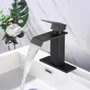 Supfirm Waterfall Spout Bathroom Faucet,Single Handle Bathroom Vanity Sink Faucet